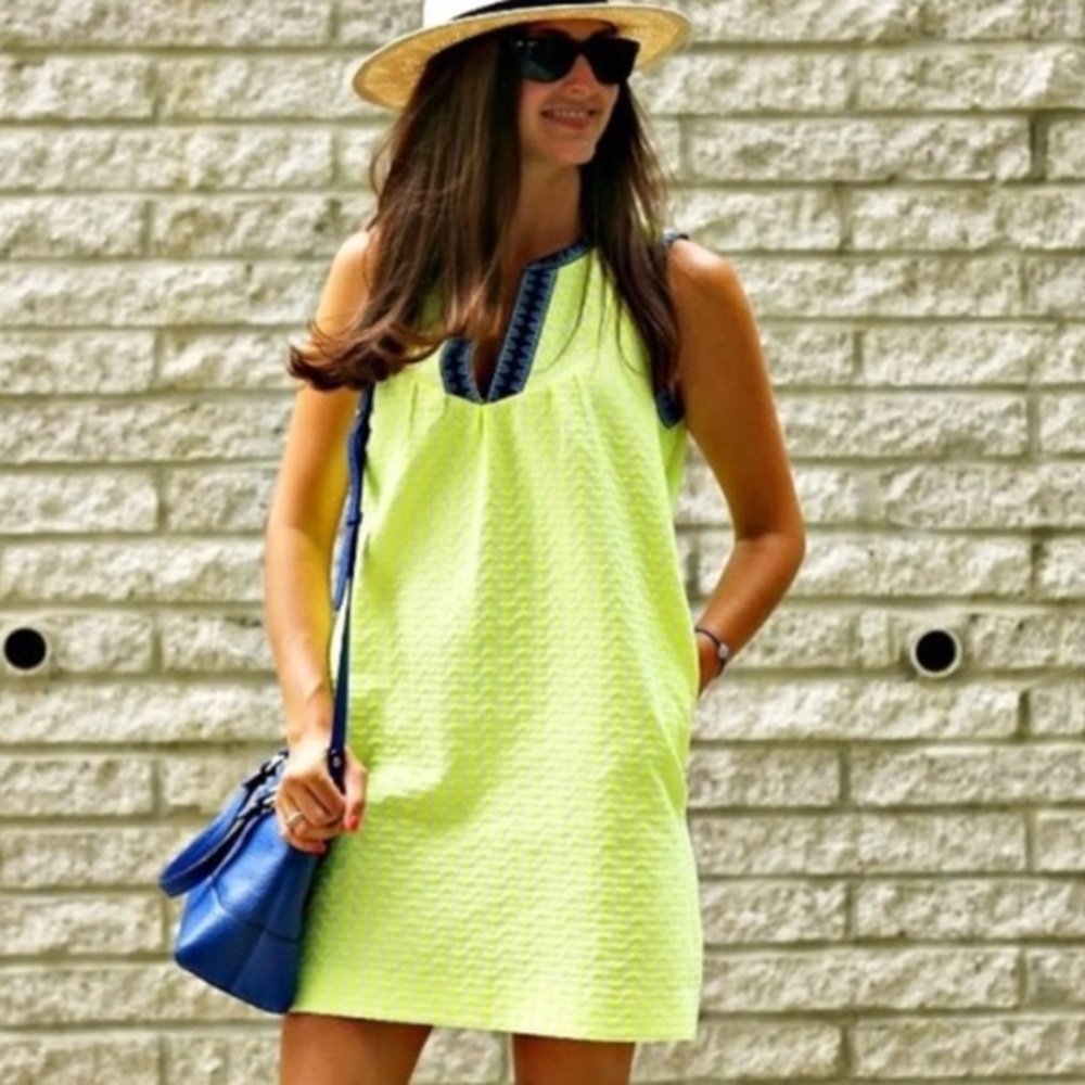 J Crew Neon Arrow Print Tunic Shift Dress 6P